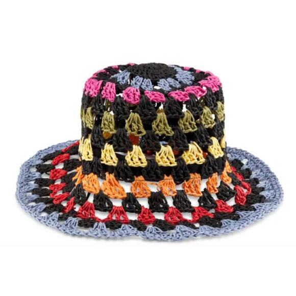 Karl Lagerfeld Paris Women's Kolorful Karl Striped Bucket - Picture 1 of 6